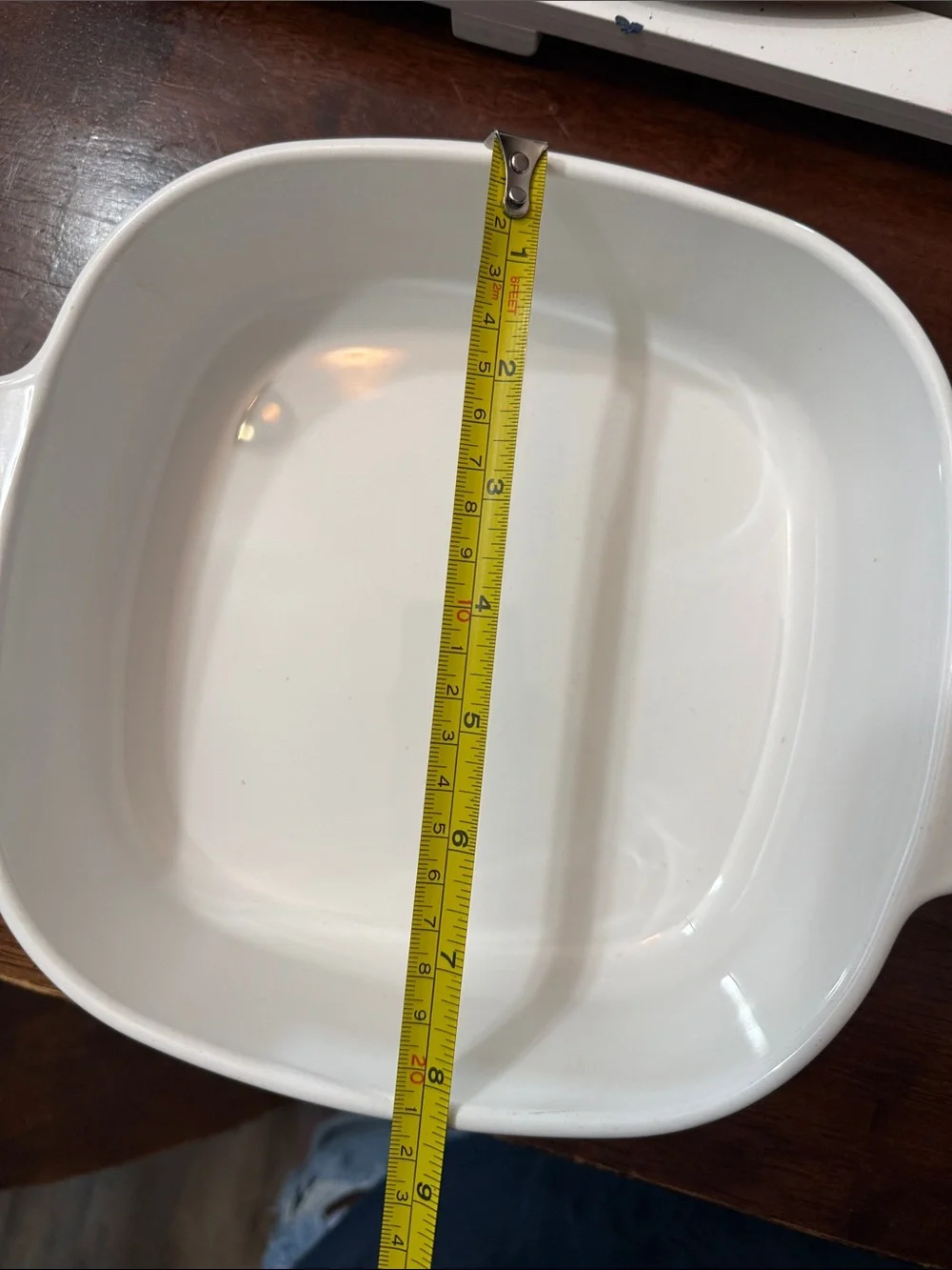 Vintage CorningwareLa Marjolaine White Casserole with Vegetable Motif